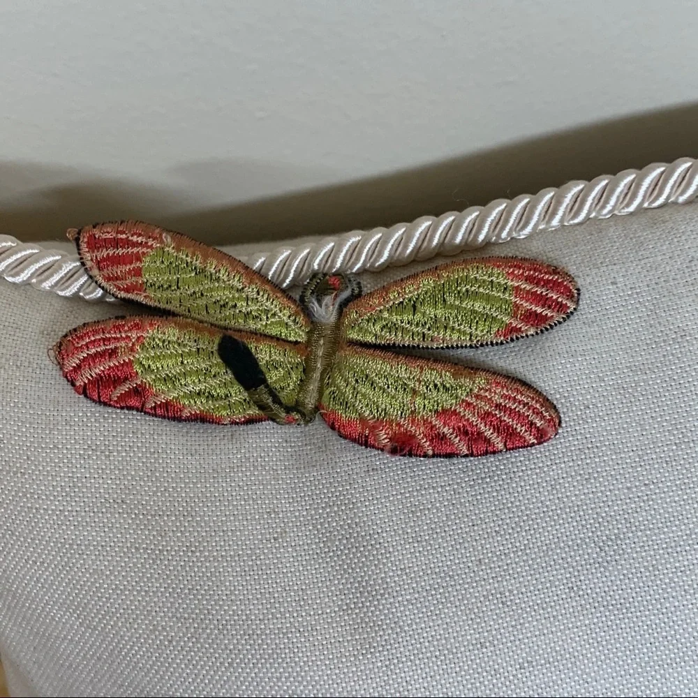 Austin Horn Classics dragonfly embroidered pillow